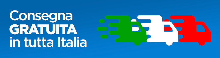 Consegna gratuita in Italia sopra una spesa di Euro 100